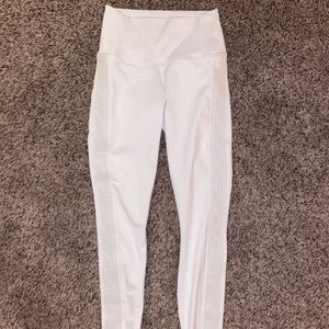 Fabletics white leggings with logo details